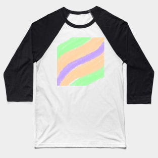 Green orange purple pastel art Baseball T-Shirt